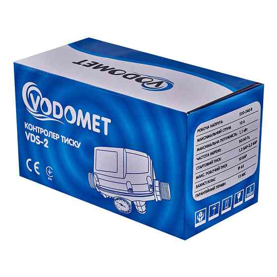Контролер тиску Vodomet VDS-2 електронний для насоса (БРІО) 1,1кВт, 1" (VO4203) Київ