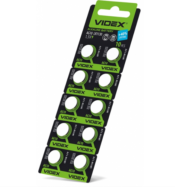Батарейка G10/LR54/LR1130/390 (бл-10шт) Videx Житомир - фото 1