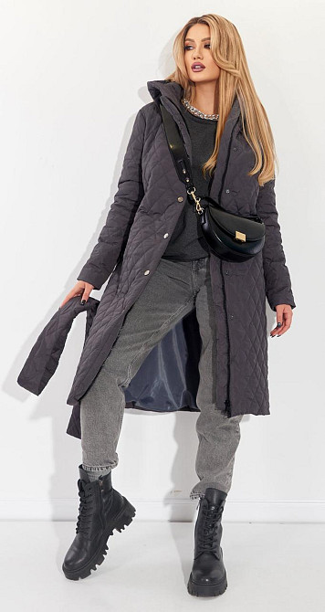 Стильне стьобане напівпальто (42) Київ - фото 5