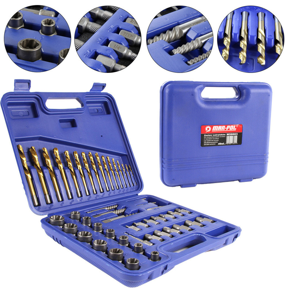 Набор экстракторов для выкручивания сломанных болтов и гаек 49 предметов Mar-Pol (M58663) Нововолынск - изображение 1