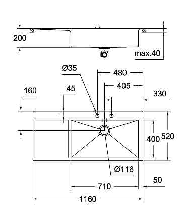 Мийка кухонна Grohe EX Sink K1000    ( 31582SD0 ) 31337 Харків