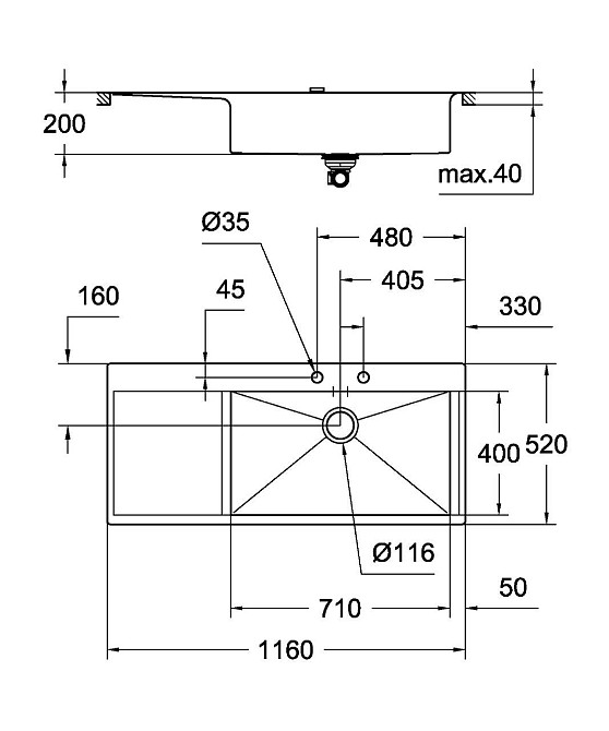 Мийка кухонна Grohe EX Sink K1000    ( 31582SD0 ) 31337 Харків - фото 3