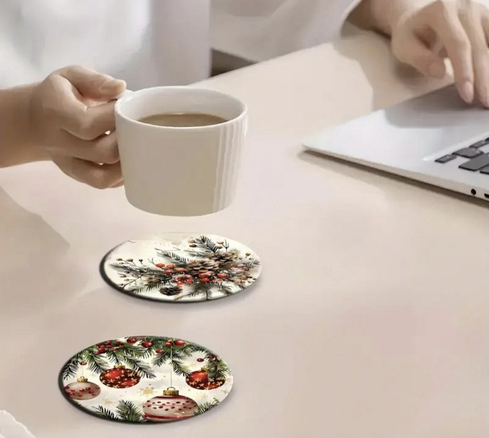 Комплект різдвяних підставок під чашки 8 шт Смела - изображение 3