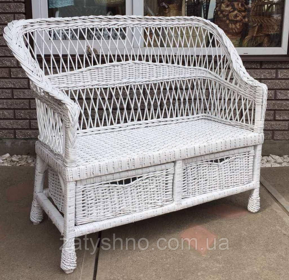 Диван плетеный белый с шухлядой Киев - изображение 6