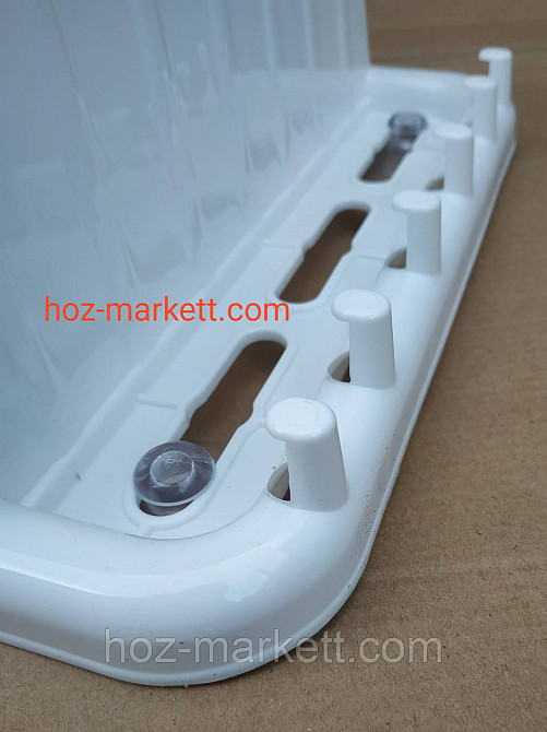 Полиця у ванну навісна настінна біла пластикова пряма 62 см Харків - фото 8