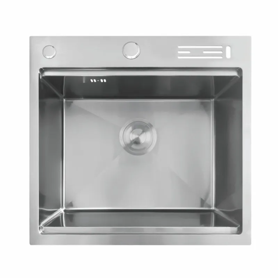 Кухонна мийка Mixxus MH5050-SK NANO-SILVER з нержавіючої сталі, подвійна (3.0/0.8) зі ступенькою для сушки та підставкою для ножів Харків