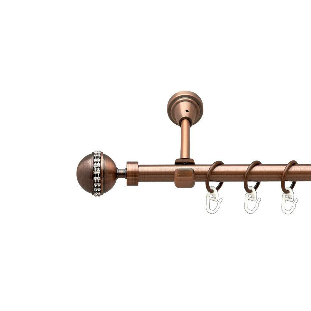 Карниз Orvit Авея металевий однорядний відкритий гладка труба кільце металеве Мідь 16 мм 280 см (00-00019228) Львів - фото 1