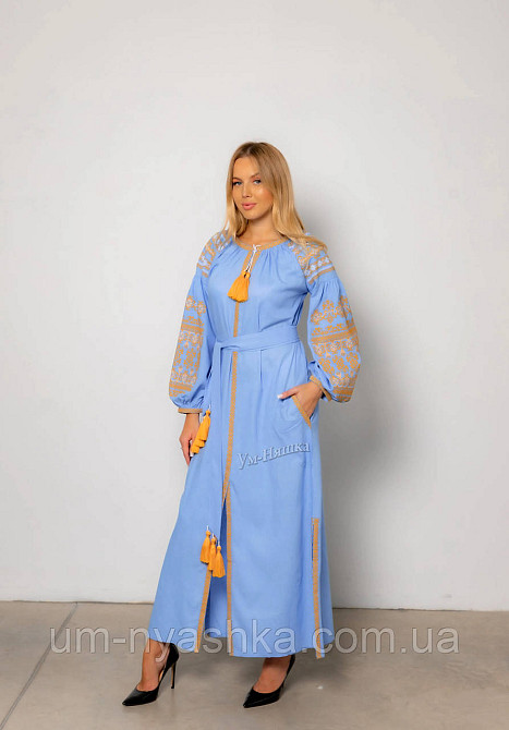 Жіноча лляна вишита сукня Злата Кривий Ріг - фото 1