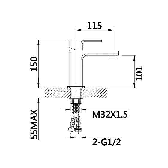 Змішувач для раковини Lidz Dozorca 001 (k35) LDDOZ001CRM45403 Chrome Київ