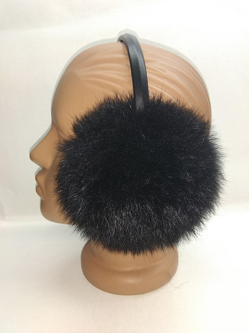 Хутряні навушники дитячі з кролика Чорний Харків - фото 4