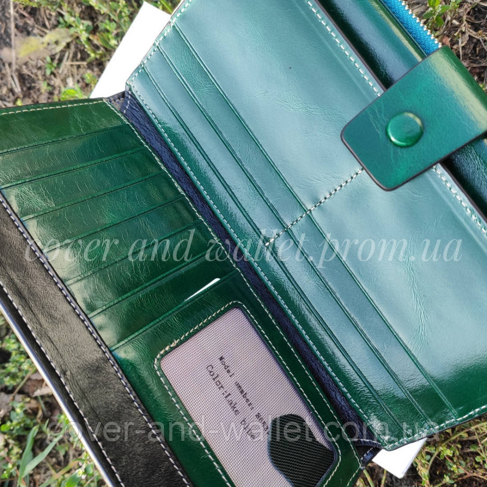 Зелений жіночий гаманець клатч з гладкої шкіри Marco Coverna 8653 Київ - фото 5
