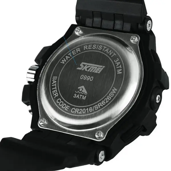 Чоловічий спортивний годинник Skmei 0990 Resist Чорний із зеленим Вінниця - фото 7