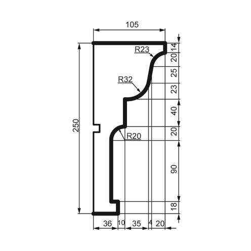 Карниз фасадный Prestige Decor KC 128 Днепр