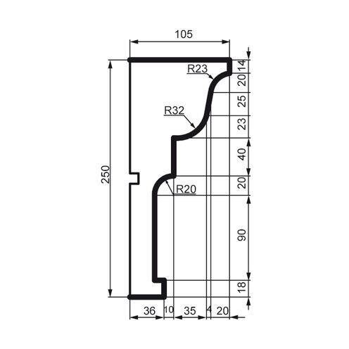Карниз фасадный Prestige Decor KC 128 Днепр - изображение 2