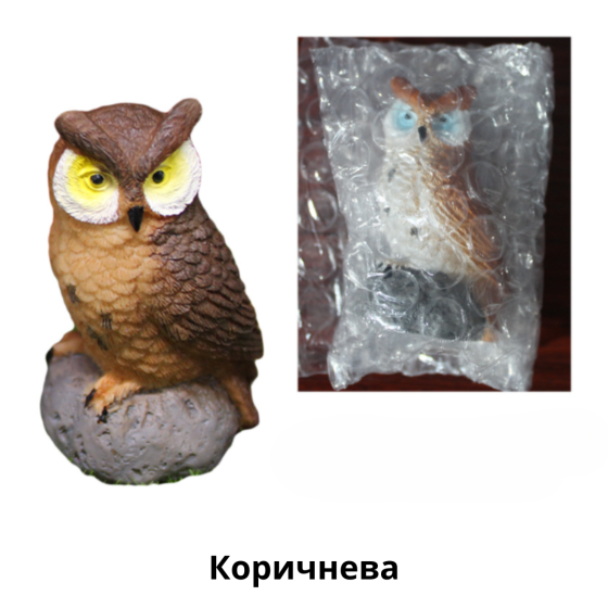 Декоративная фигурка Совы 5.5 х 3.3 см для мини-сада, флорариума, микроландшафта, микропейзажа Коричневый Одесса