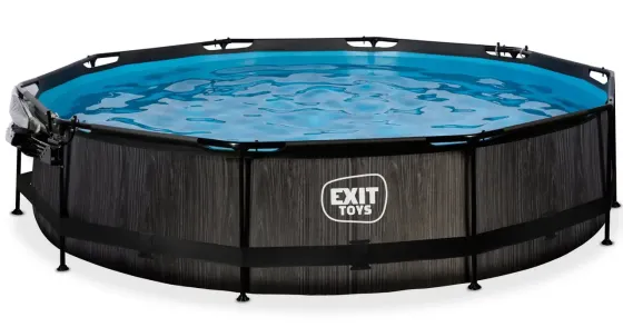 Басейн EXIT круглий з куполом 360 х 76 см у кольорі Black Wood Київ