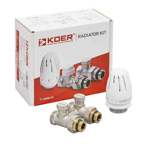 Комплект для нижньої підкл. радіатора KOER SET-22 - 1/2"x3/4"  з термоголовкою ЗЗ   ( KR3174 ) 20032 Харків