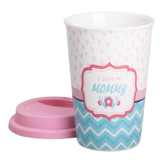 Liling Rongxiang Ceramic Стакан порцелянаовий 420 мл з силіконовою кришкою I love my mommy RX-N Киев