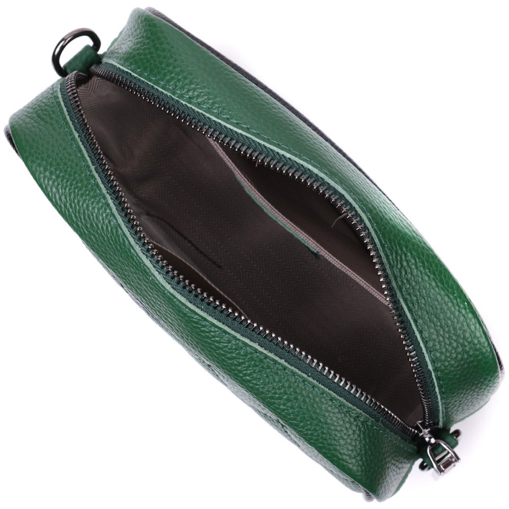 Сумка через плечо на одно отделение из натуральной кожи Vintage 22384 Зеленая Киев - изображение 6