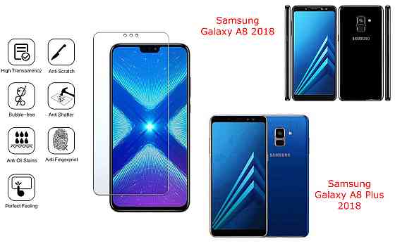 Захисне скло NeoGlass для Samsung Galaxy A8 2018, Galaxy A8 Plus 2018 – надпрозоре та стійке Київ