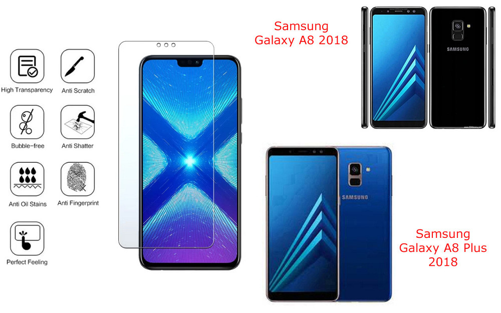 Захисне скло NeoGlass для Samsung Galaxy A8 2018, Galaxy A8 Plus 2018 – надпрозоре та стійке Київ - фото 4