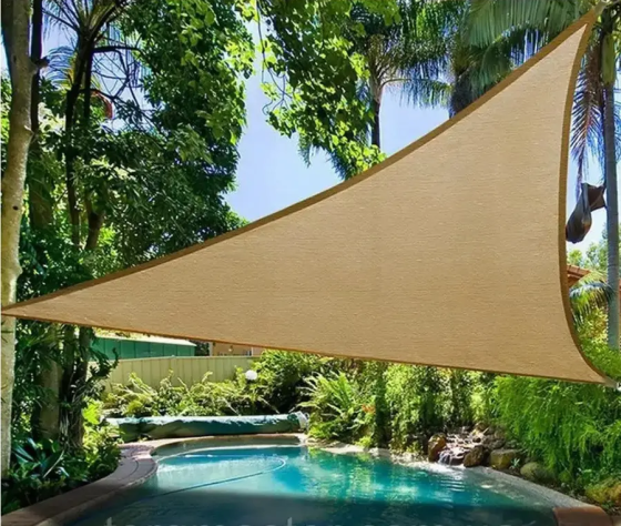 Тент навес затеняющий треугольный 3х3х4м Оксфорд (Бежевый) Винница