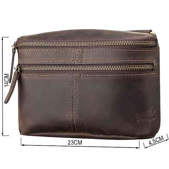 Сумка чоловіча SHVIGEL 11094 шкіряна Коричнева Київ