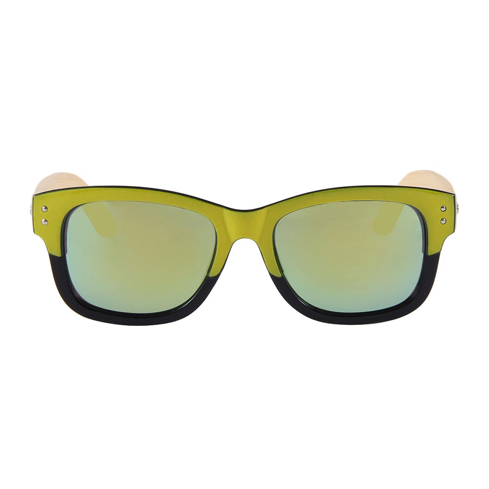 Сонцезахисні окуляри GREENTREEN унісекс з дерев'яними дужками дзеркальні Луцьк - фото 1