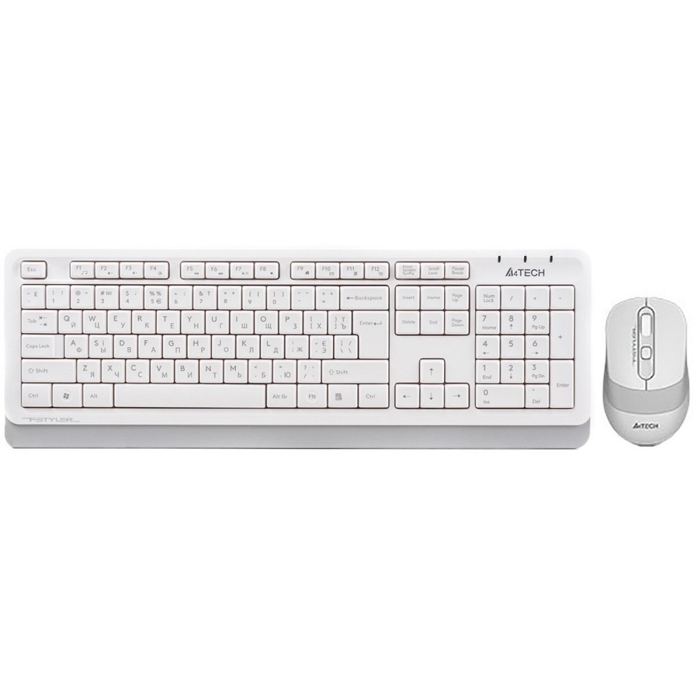 Комплект (клавіатура, миша) бездротовий A4Tech Fstyler FG1010 White USB Білий Харьков - изображение 1