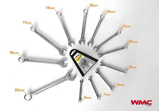 Набір ключів комбінованих 12пр. (6-14, 17, 19, 22мм) в пластиковому утримувачі Одеса