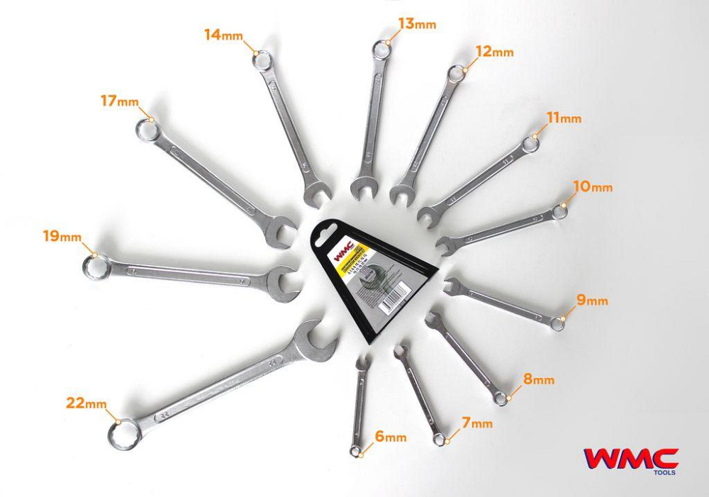 Набір ключів комбінованих 12пр. (6-14, 17, 19, 22мм) в пластиковому утримувачі Одеса - фото 2