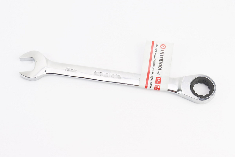 Ключ комбінований з тріскачкою 19мм CrV, PROF DIN3113 XT-1359 Київ - фото 1