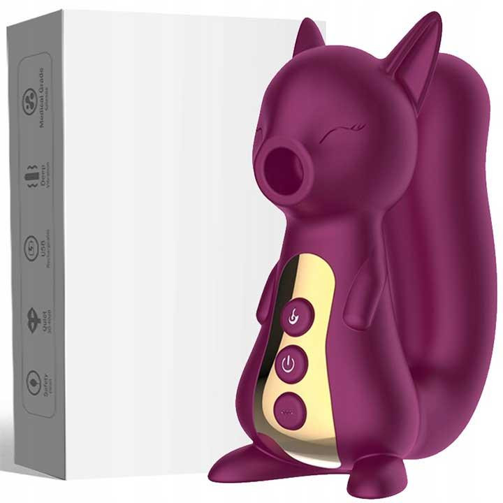 Вакуумний вібратор Білочка з підігрівом для клітора і точки G Бордовий Вінниця - фото 1