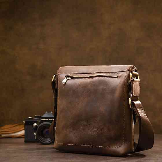 Чоловіча сумка-месенджер GRANDE PELLE 11432 Коричневий Київ