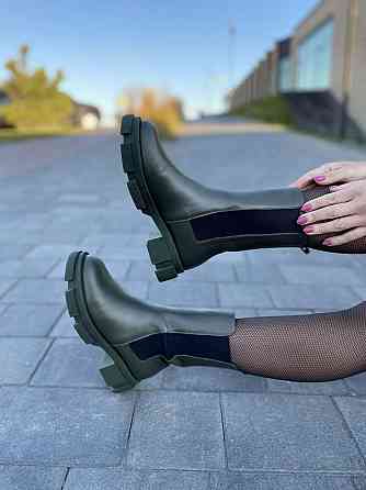 Женские ботинки GREMMY хакі натуральная кожа зима 36р.37р.(4854) Коломия