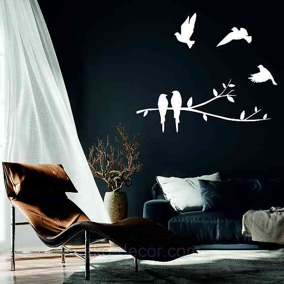 Декоративное настенное Панно «Птички», Декор на стену 50*20 см, Белый Киев