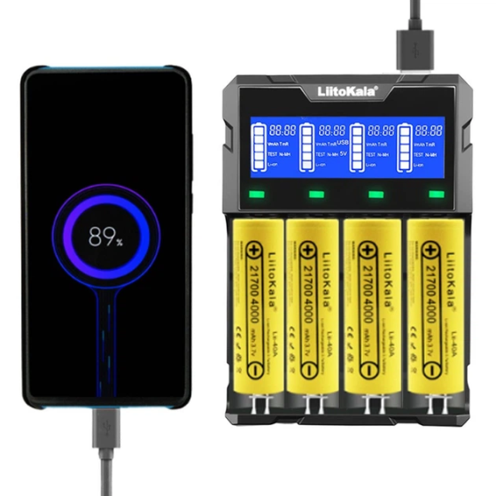 Зарядное устройство LiitoKala Lii-K4 + Рowerbank + LCD + Type-C для аккумуляторов (Li-ion IMR LiFe NiMH/CD) на 4 канала Киев