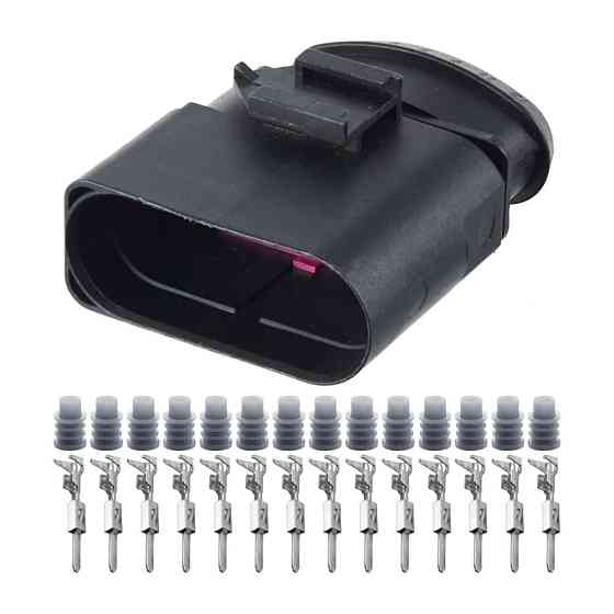 Електричний з'єднувач, 14-контактний Чорний, Пластик Київ