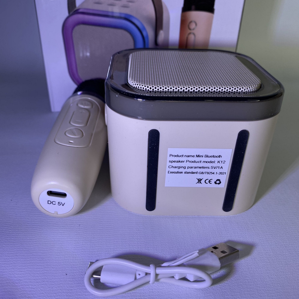 Бездротове караоке для дітей та дорослих караоке мікрофон K12 з колонкою та підсвічуванням Одеса - фото 9