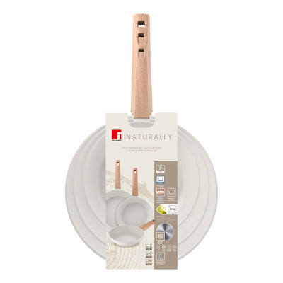 Набор сковородок Bergner Naturally, 18/22/26 см (BG-34741-CR) Винница - изображение 10