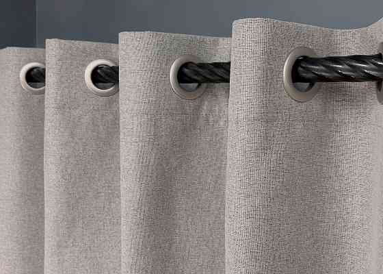 Комплект штор на люверсах VR-Textil Блэкаут двусторонний ASHEN NIGHT № 1847ш Тауп 150х270 см 2 шт (37-0288) Киев