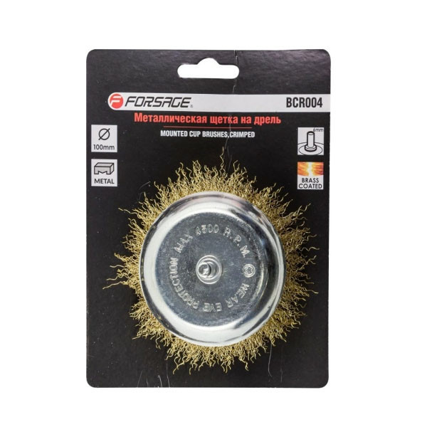 Кордщетка чашоподібна з хвостовиком для дриля 100мм Одеса - фото 1
