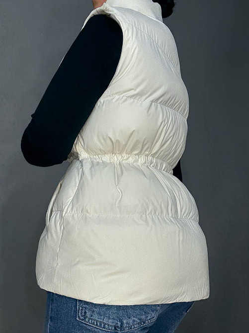 Жилетка женская Lady Yep 10006 длинная с затяжкой на талии молочная, молочний, 46 Киев - изображение 15