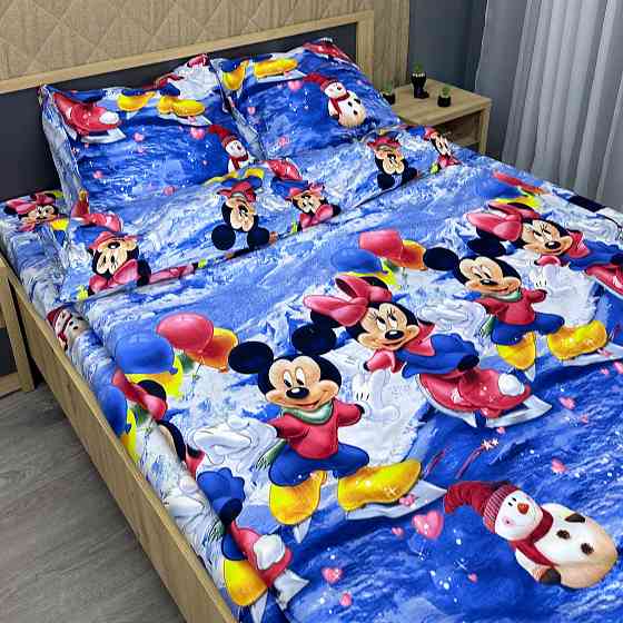 Комплект детского постельного белья Фланель, Koloco Полуторный 150х210 с разноцветным принтом (88-067) Киев