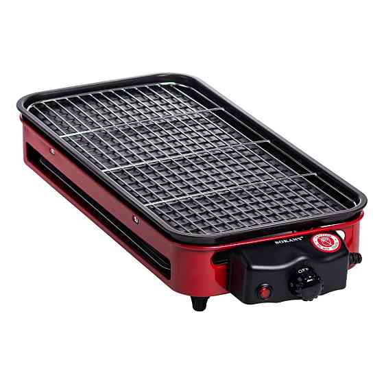 Настільний електричний гриль червоний Sokany 1500 Вт Київ