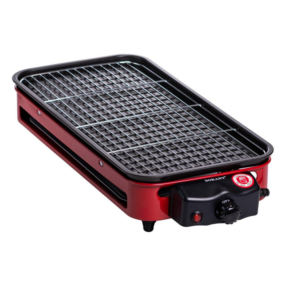 Настільний електричний гриль червоний Sokany 1500 Вт Київ - фото 1