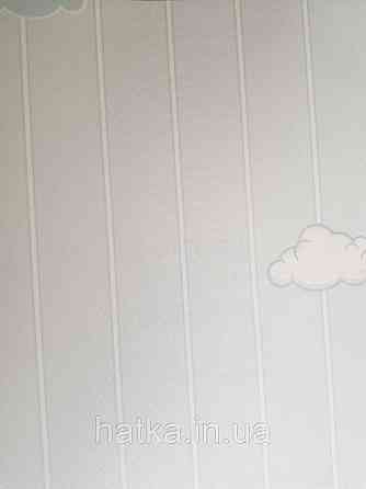 Шпалери вінілові на флізеліні AdaWall Ada Kids метрові дитячі хмари хмари хмари хмаринки білі блакитні на блакитному Київ