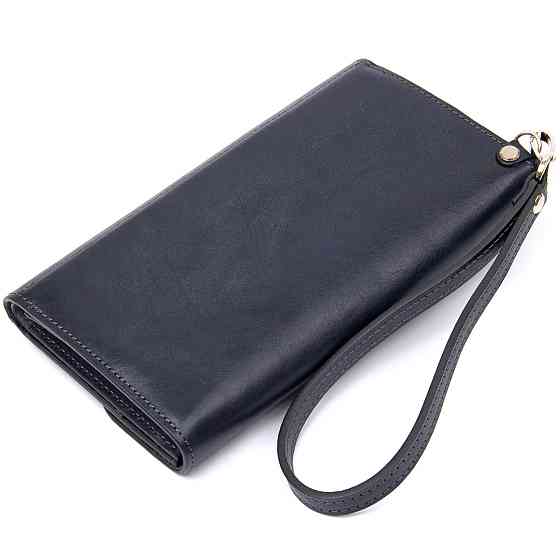 Стильный мужской клатч из натуральной кожи GRANDE PELLE 11427 Темно-синий Киев