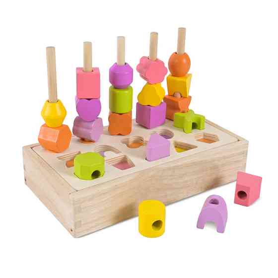Дитяча дерев’яна іграшка "Пірамідка-сортер" C9407, 8 карток Вінниця