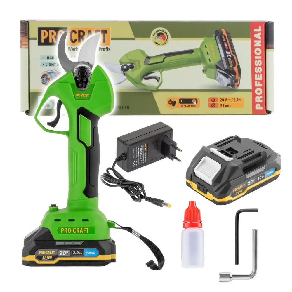 Акумуляторні садові секатори Procraft ES25Li,Секатор акумуляторний 20 В 2 А / год,Секатор акумуляторний ,Секатор безщітковий Львів - фото 10